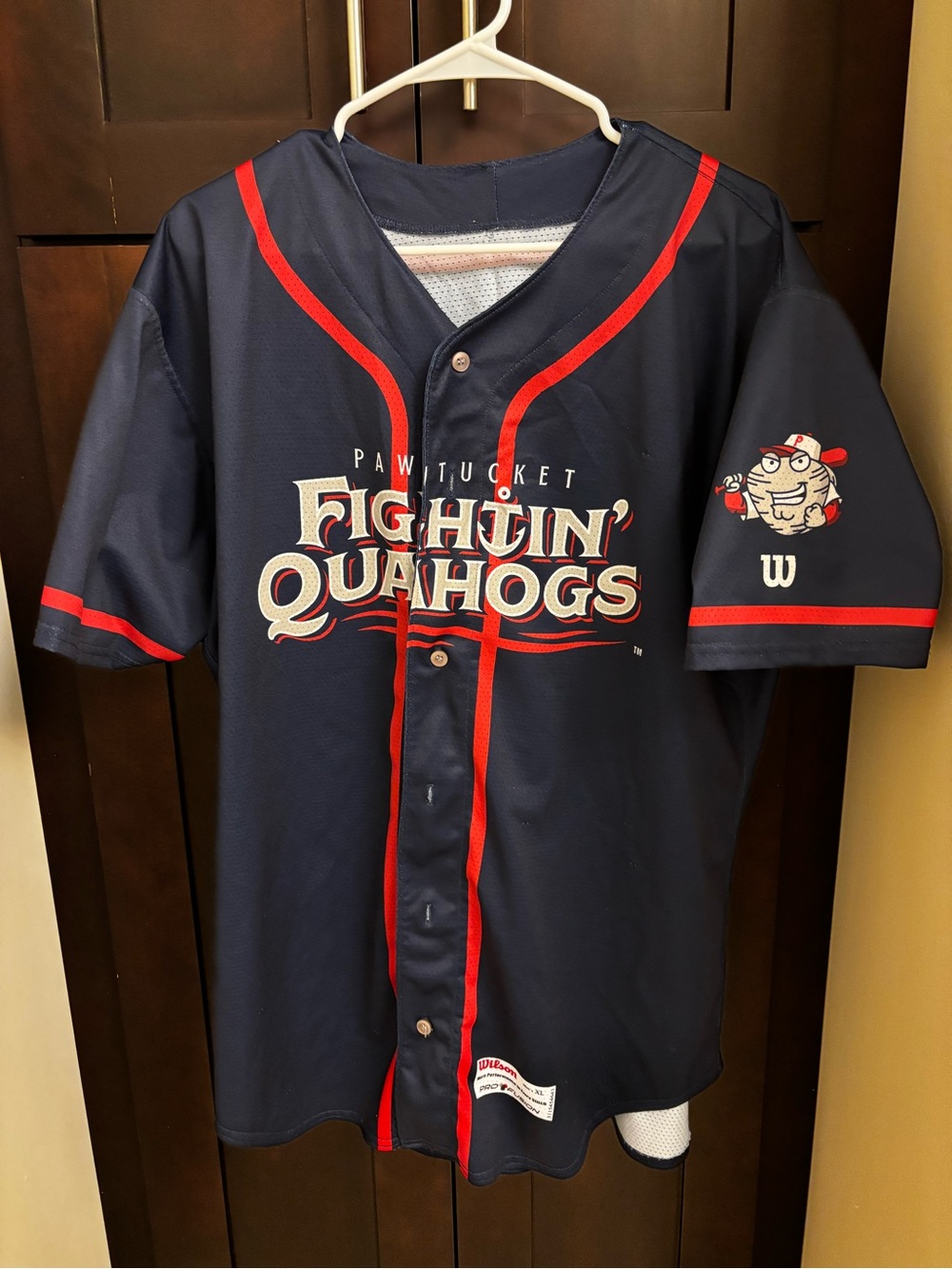Pawtucket Fightin' Quahogs Wilson MILB Family Guy Red Sox Baseball Jersey XL